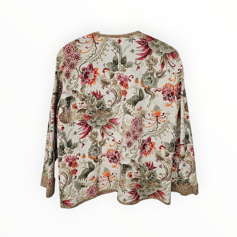 Alfred Dunner Women Size 14 Floral Quilted Jacket Office Boho Artsy Bloomcore‎ - Picture 4 of 6